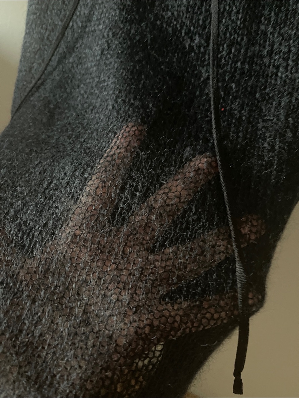 Black Sleeveless Mock Neck Top with Sheer Knit Yoke front and back Italy - Picture 6 of 14